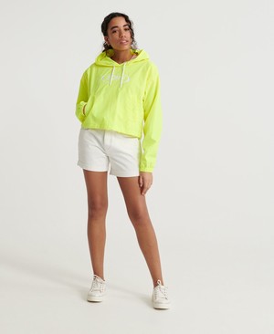 Superdry Neon Cropped Overhead Packaway Női Kabát Sárga | ZKHJL0539